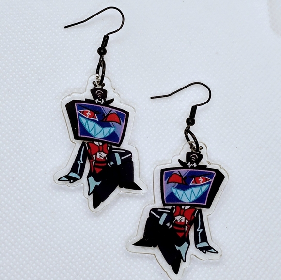 VOX - Hazbin Hotel Inspired Dangle Earrings! Handmade! Hypo-Allergenic - Picture 3 of 3